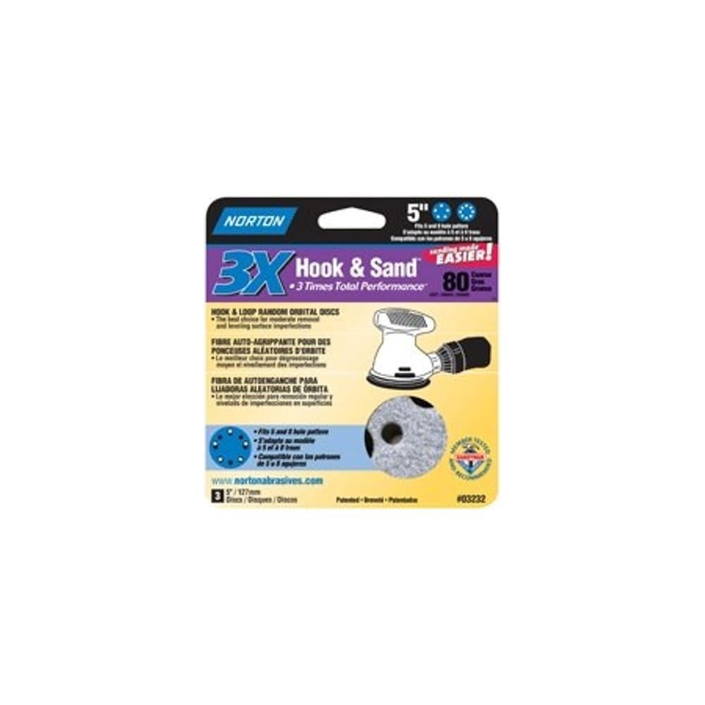 NORTON 03232 Sanding Disc 5 in Dia