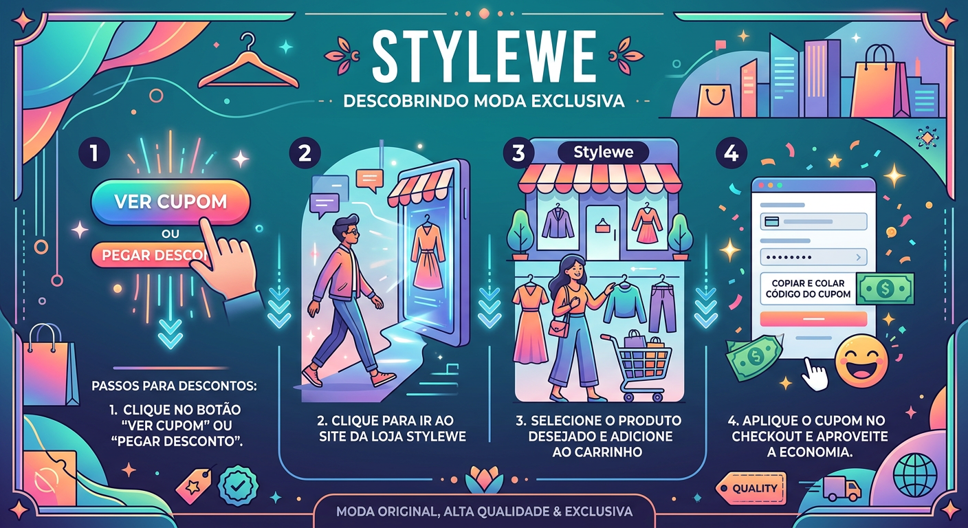 Infográfico de como usar o cupom da loja Stylewe