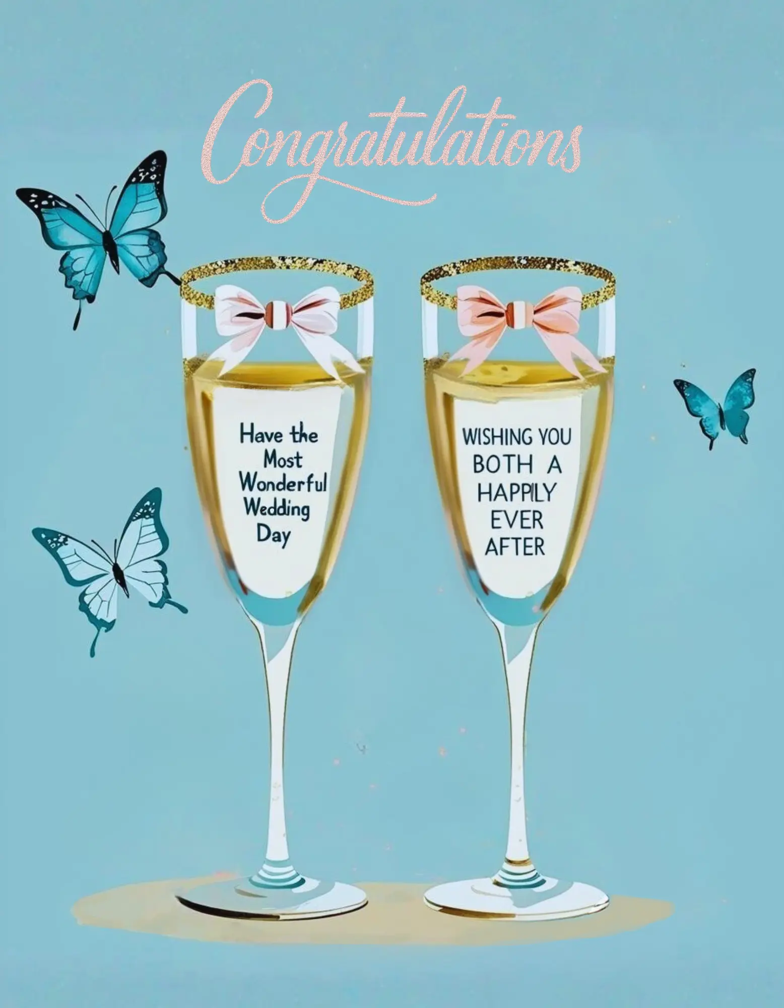 congrats-wedding-butterflies-champagne