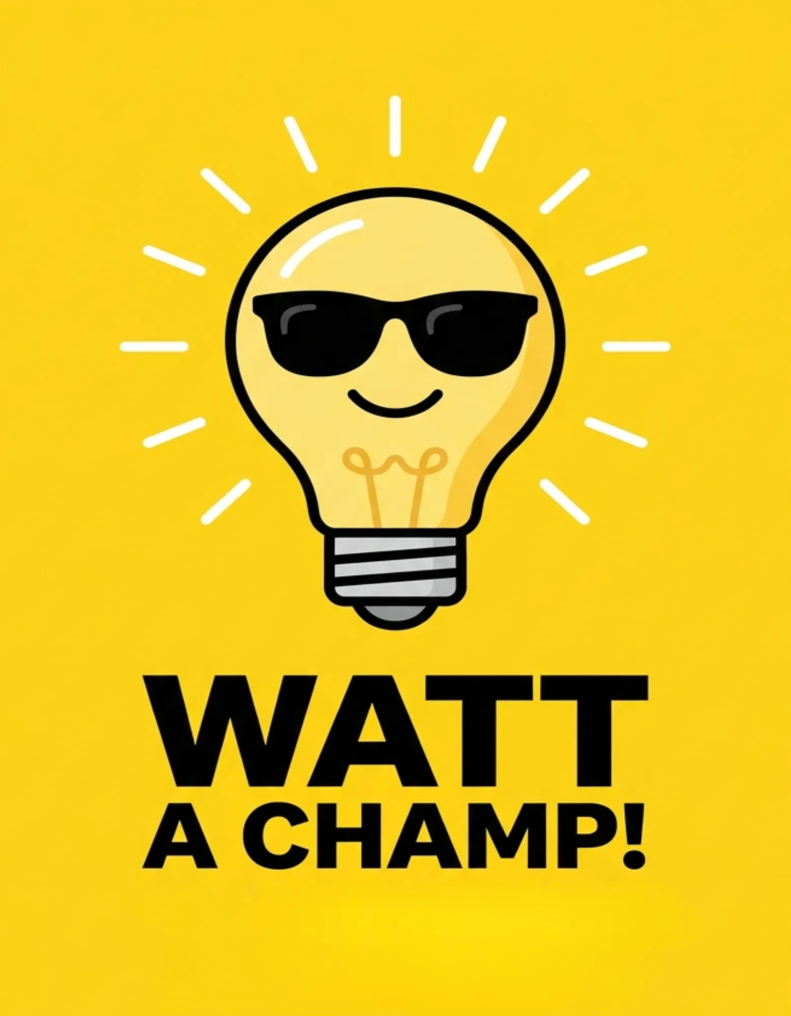 Appreciation card with a cartoon light bulb in sunglasses.