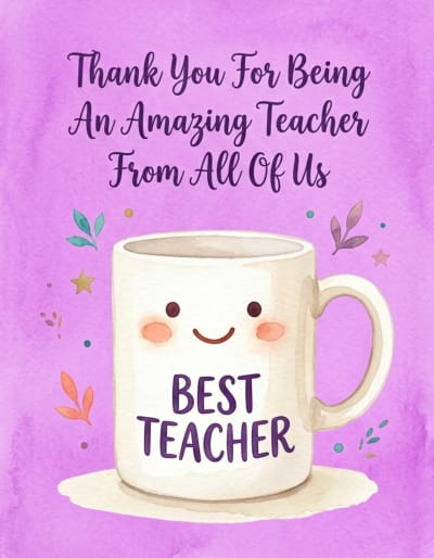 Group Thank You Teacher Cards