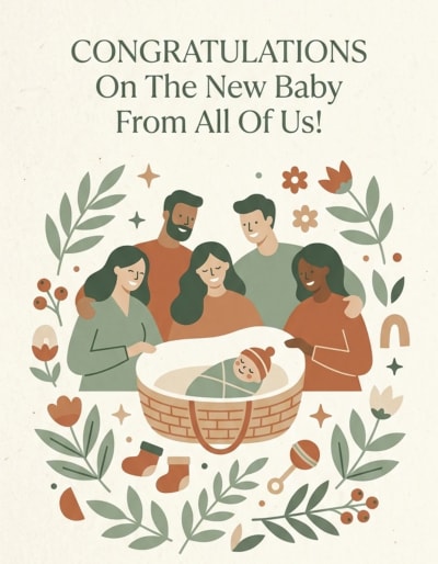 Group New Baby Cards