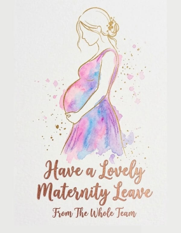 Silhouette of a pregnant woman in a colourful, artistic design.