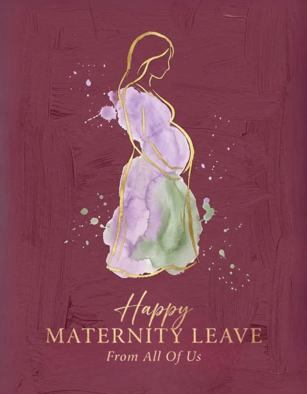 Elegant silhouette of a pregnant figure with artistic splashes on a rich background.