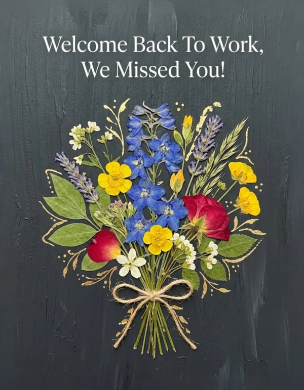 A vibrant floral bouquet tied with twine on a dark background.