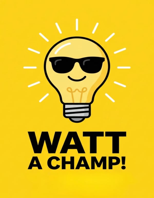 Appreciation card with a cartoon light bulb in sunglasses.