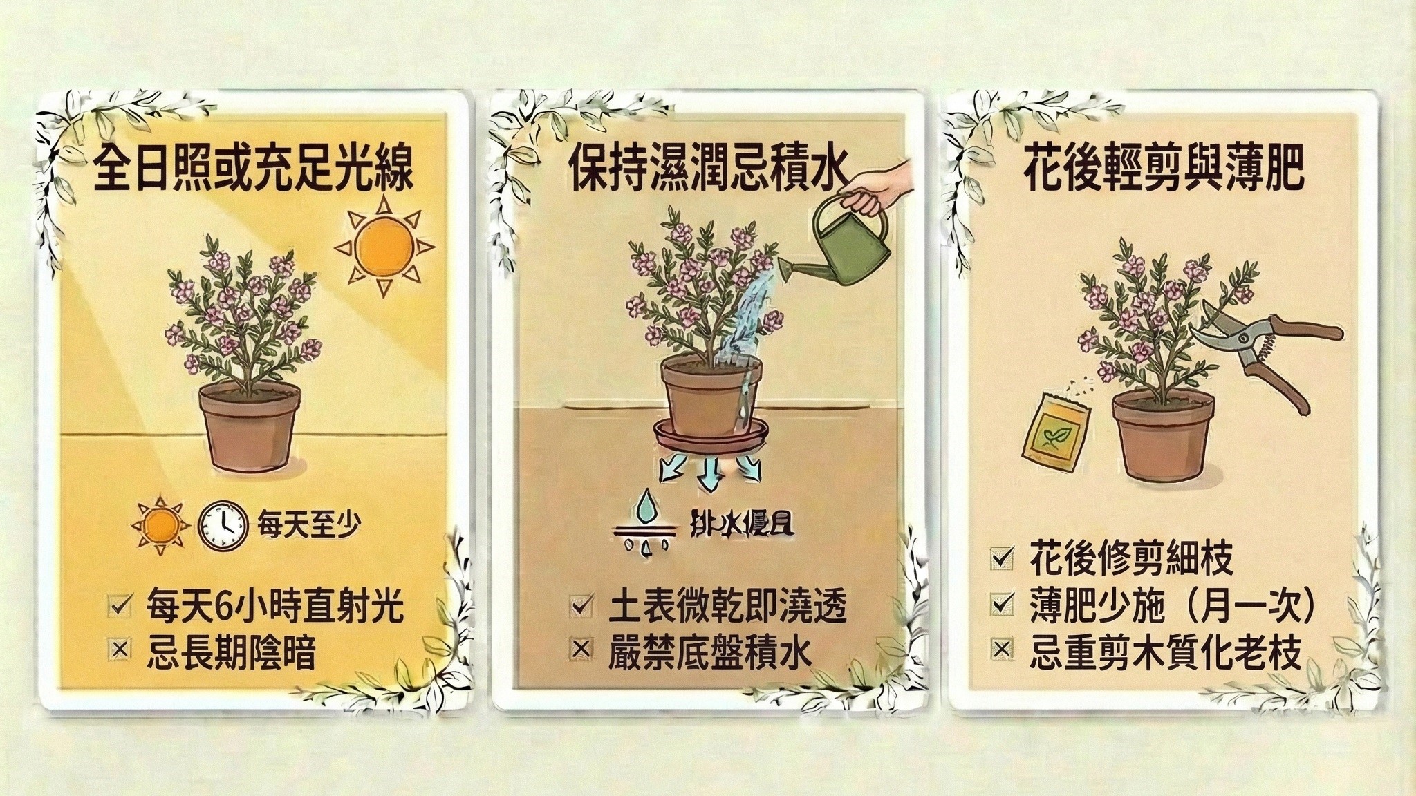 松紅梅、茶樹花、庭院花卉推薦、陽台盆栽花卉、居家園藝植物