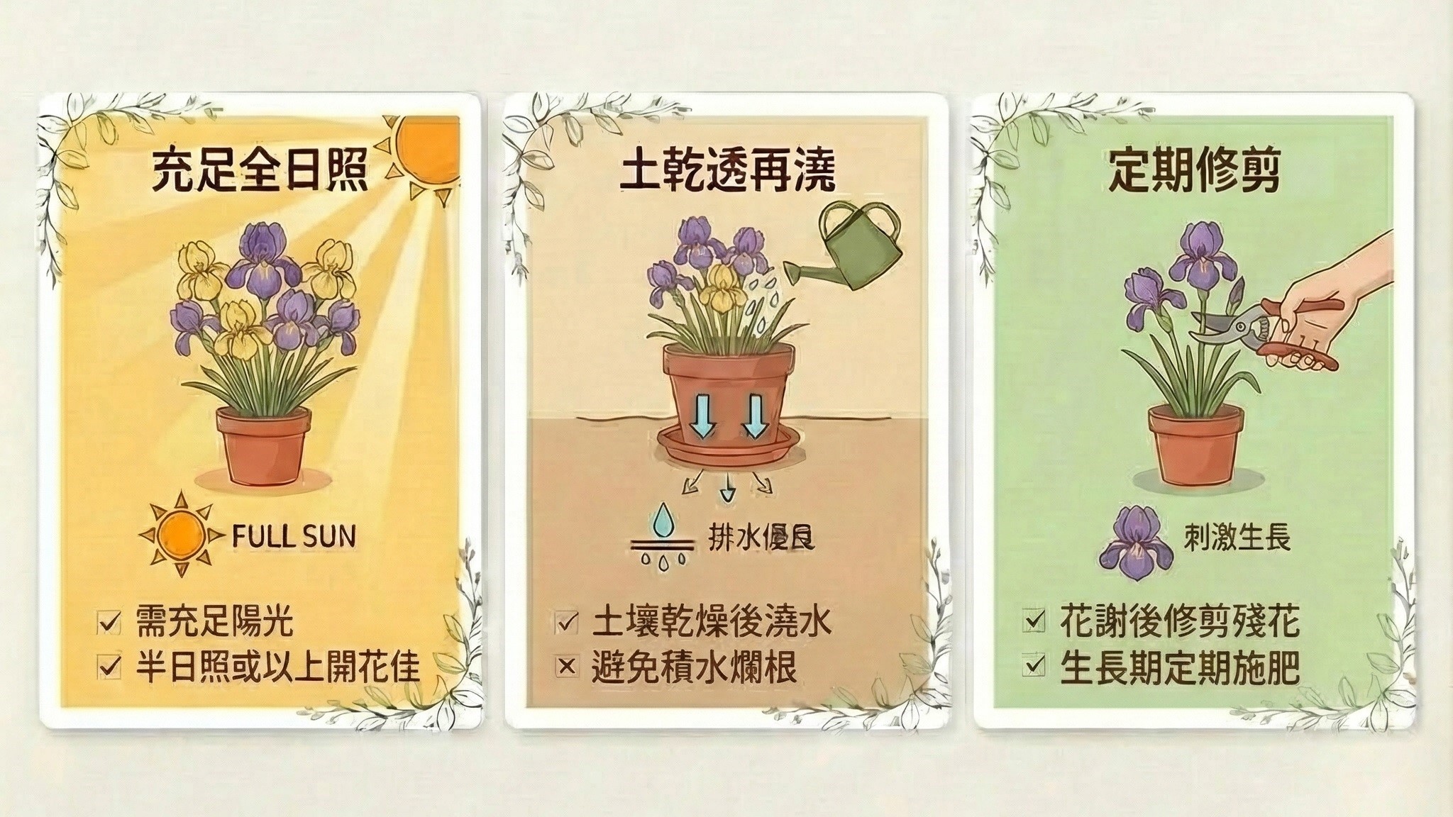 鳶尾花、鳶尾花栽培、庭院花卉推薦、居家園藝植物、婚禮花材