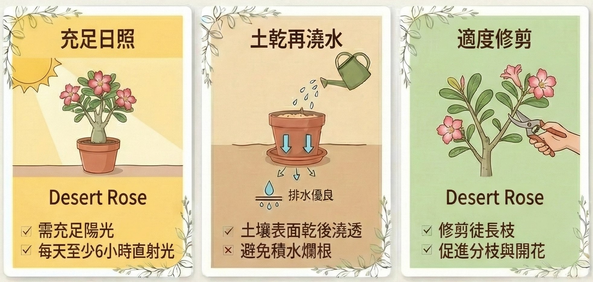 沙漠玫瑰、庭院花壇植物、居家園藝推薦