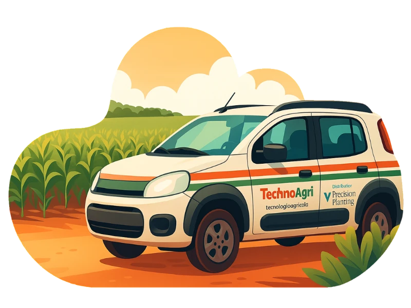 Equipe TechnoAgri discutindo soluções no campo