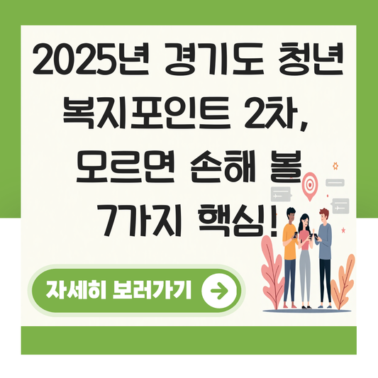 경기도 청년 복지포인트 2차 대표 이미지