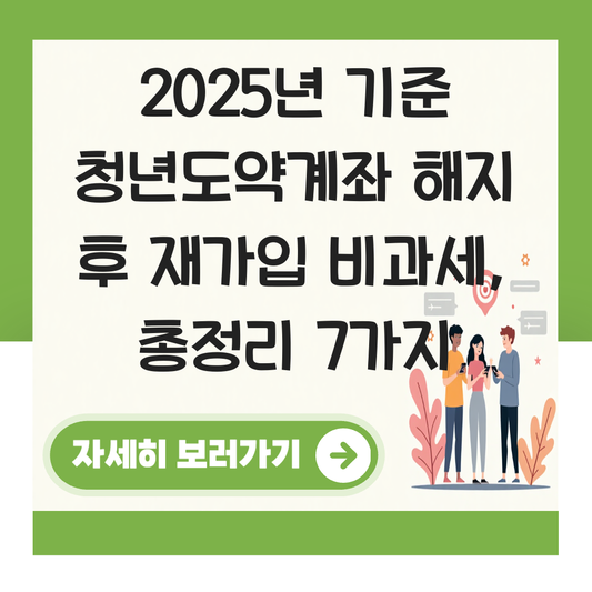 청년도약계좌 해지 후 재가입 비과세 대표 이미지