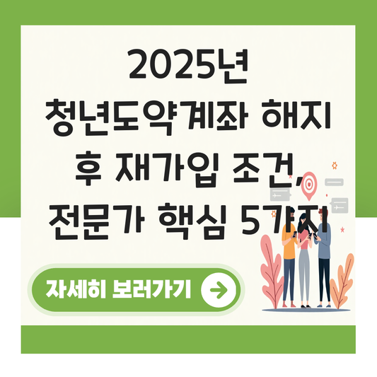 청년도약계좌 해지 후 재가입 조건 대표 이미지