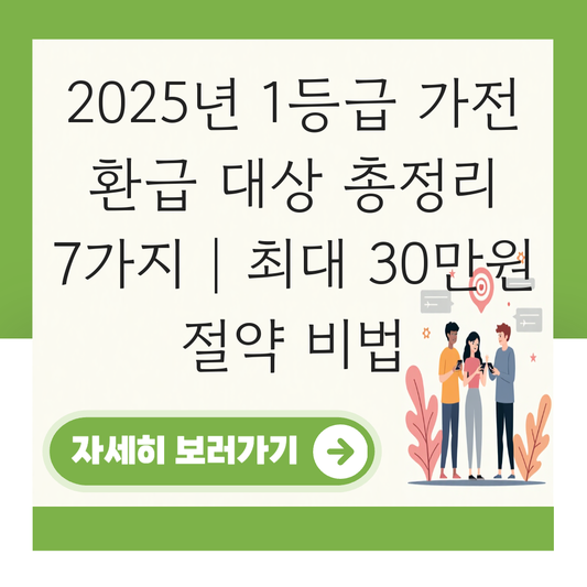 1등급 가전 환급 대상 2025 대표 이미지