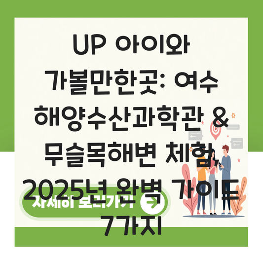 UP 아이와 가볼만한곳 해양수산과학관 체험  무슬목해변 산책여수 대표 이미지