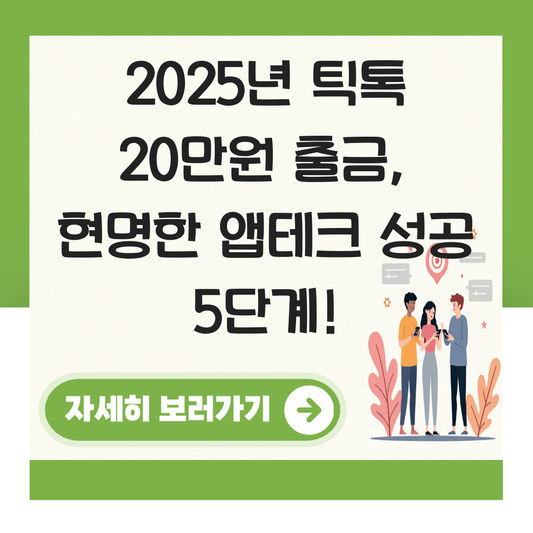 틱톡 20만원 출금 대표 이미지