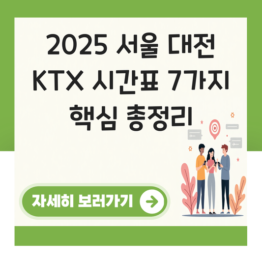 서울 대전 KTX 시간표 총정리  2025년 최신 안내 대표 이미지