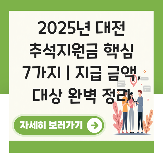 대전 추석지원금 신청 대상자 확인하기 ( 지급 금액 조건 ) 대표 이미지