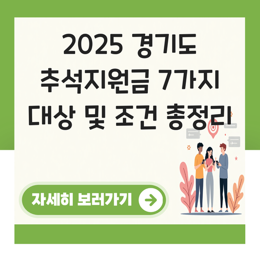 경기도 추석지원금 신청 대상자 확인하기 ( 지급 금액 조건 ) 대표 이미지