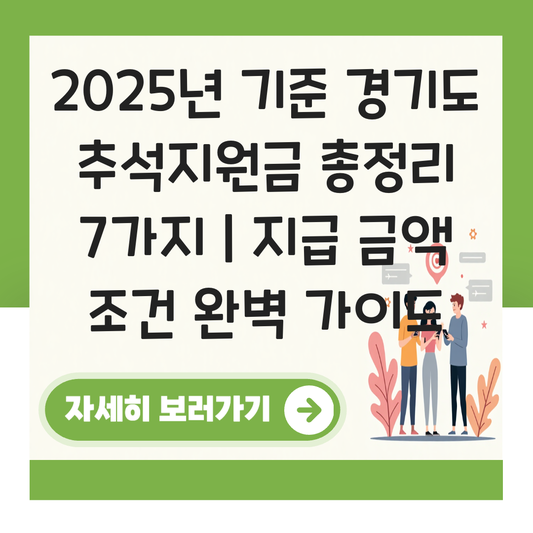 경기도 추석지원금 신청 대상자 확인하기 ( 지급 금액 조건 ) 대표 이미지