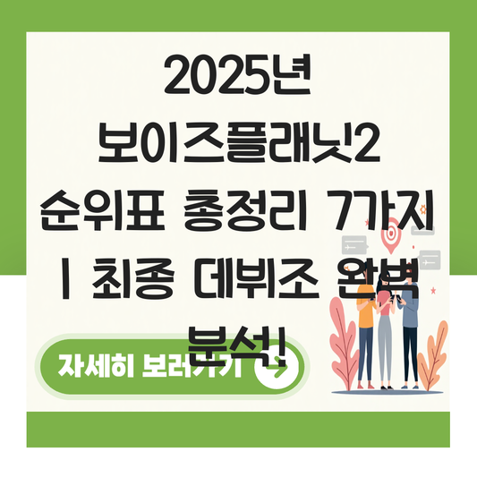 보이즈플래닛2 순위표 대표 이미지