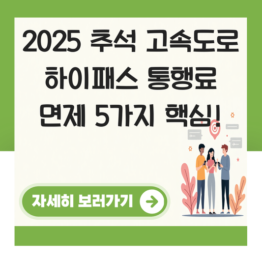 추석 고속도로 하이패스 통행료 면제 대표 이미지