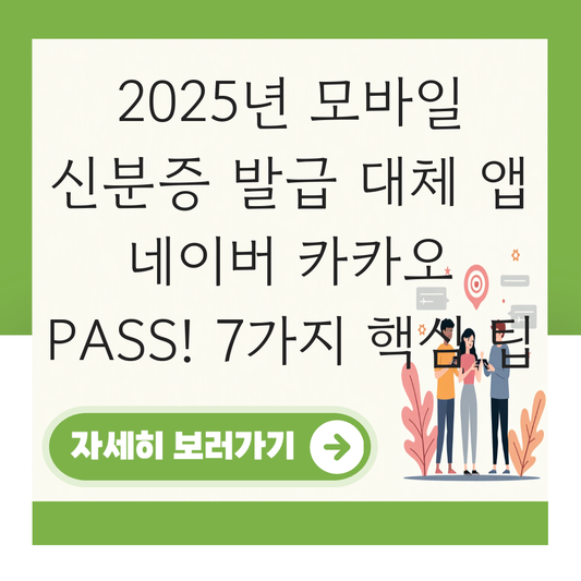 모바일 신분증 발급 대체 앱 네이버 카카오 pass 대표 이미지