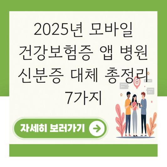 모바일 건강보험증 발급 앱 병원 신분증 대체 대표 이미지