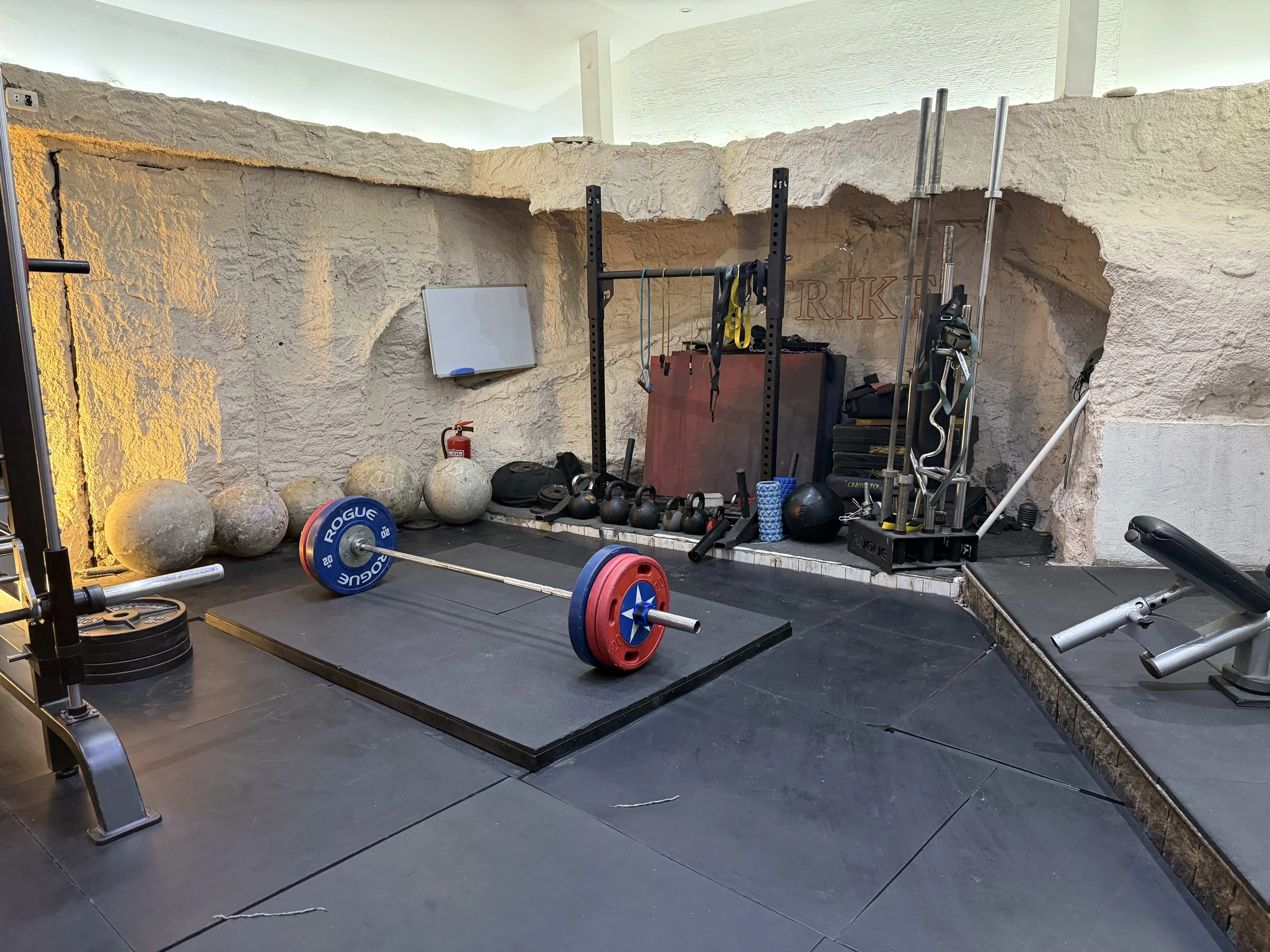 Gym recovery and stretching area