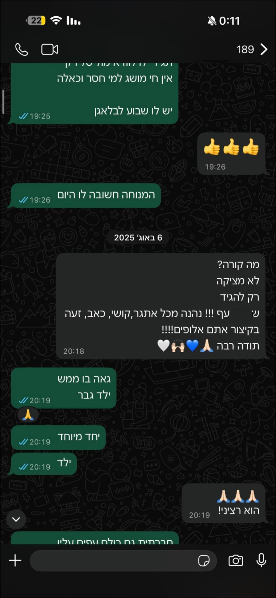 המלצת WhatsApp מהורה 8