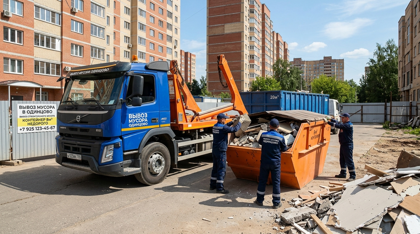 Вывоз строительного мусора в Одинцово: контейнеры и газели