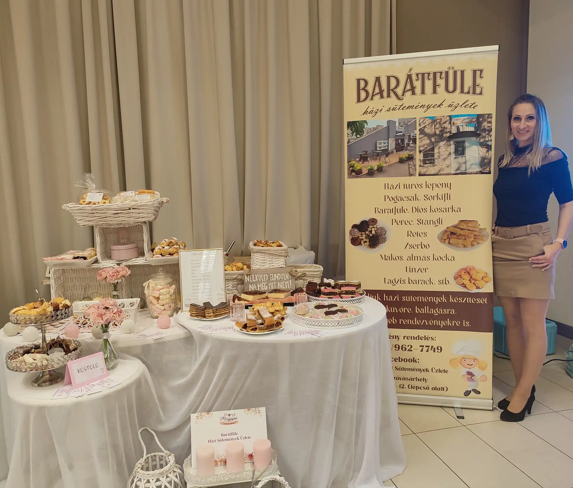 Esküvői desszertasztal finom részletekkel