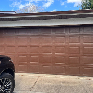 Brown textured garage door