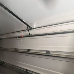 Door with springs visible