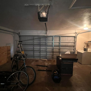 Full garage view with opener