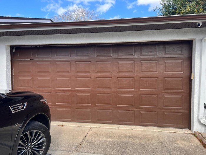 Brown textured garage door
