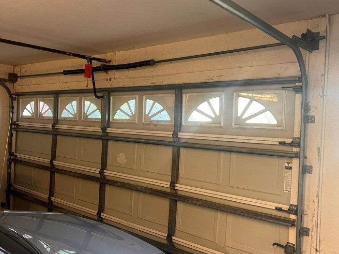 Door interior with car visible