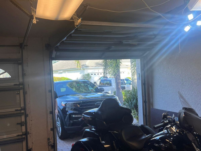 Garage with motorcycle