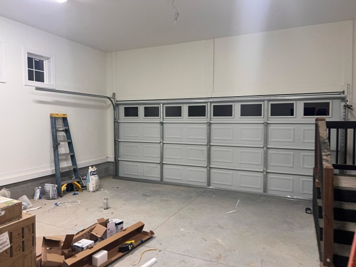 New garage door installation