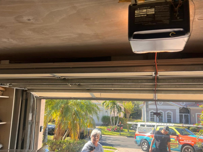 Happy customer with new opener