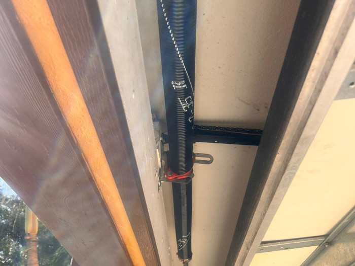 Close-up of torsion spring