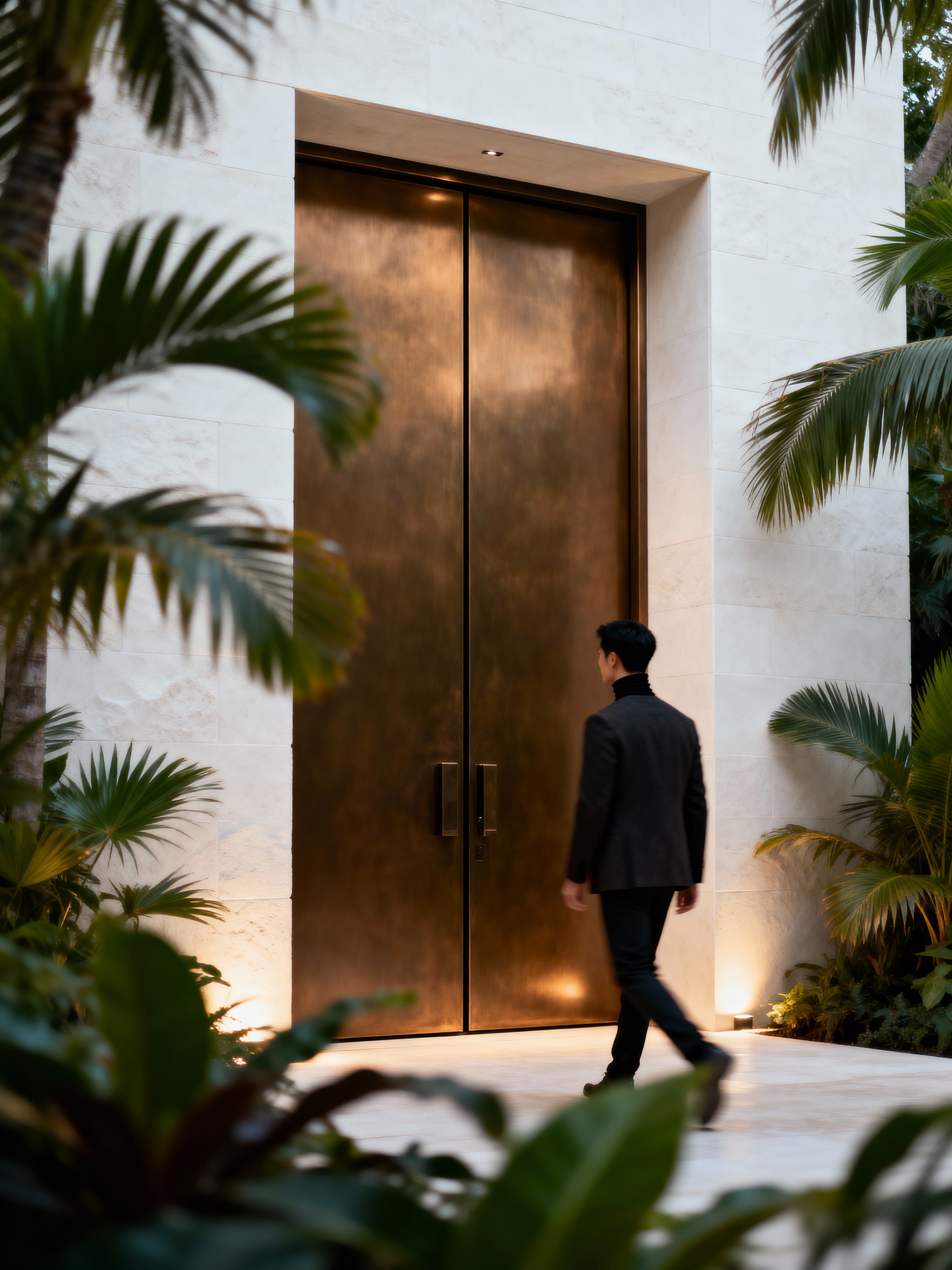 The exclusive entrance to a modern luxury property.