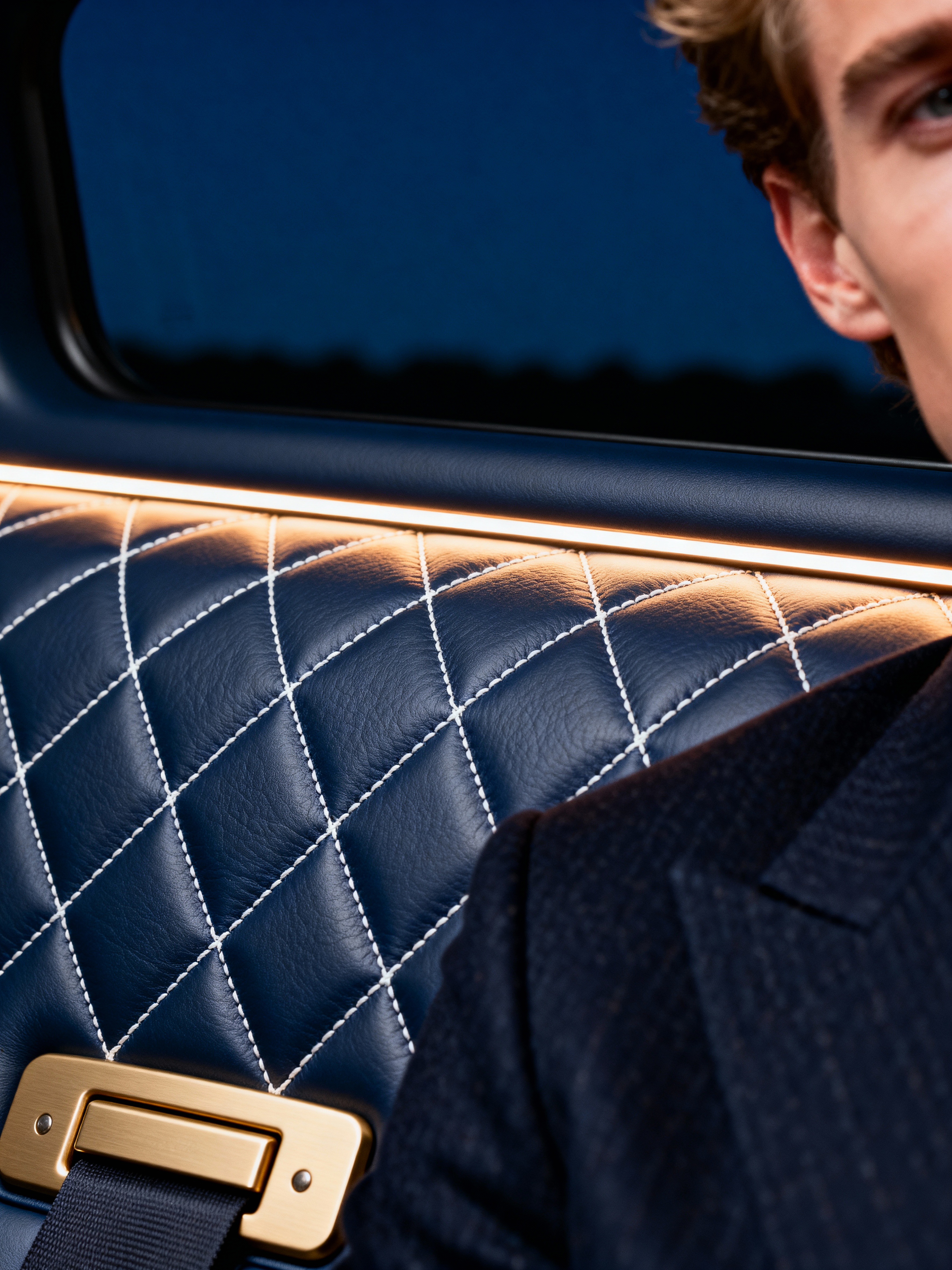 Luxury private jet interior.