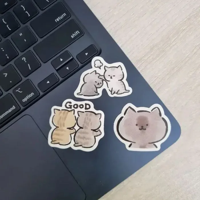 Kawai Cat Stickers (3pcs)