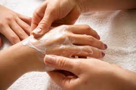 Hand massage during manicure