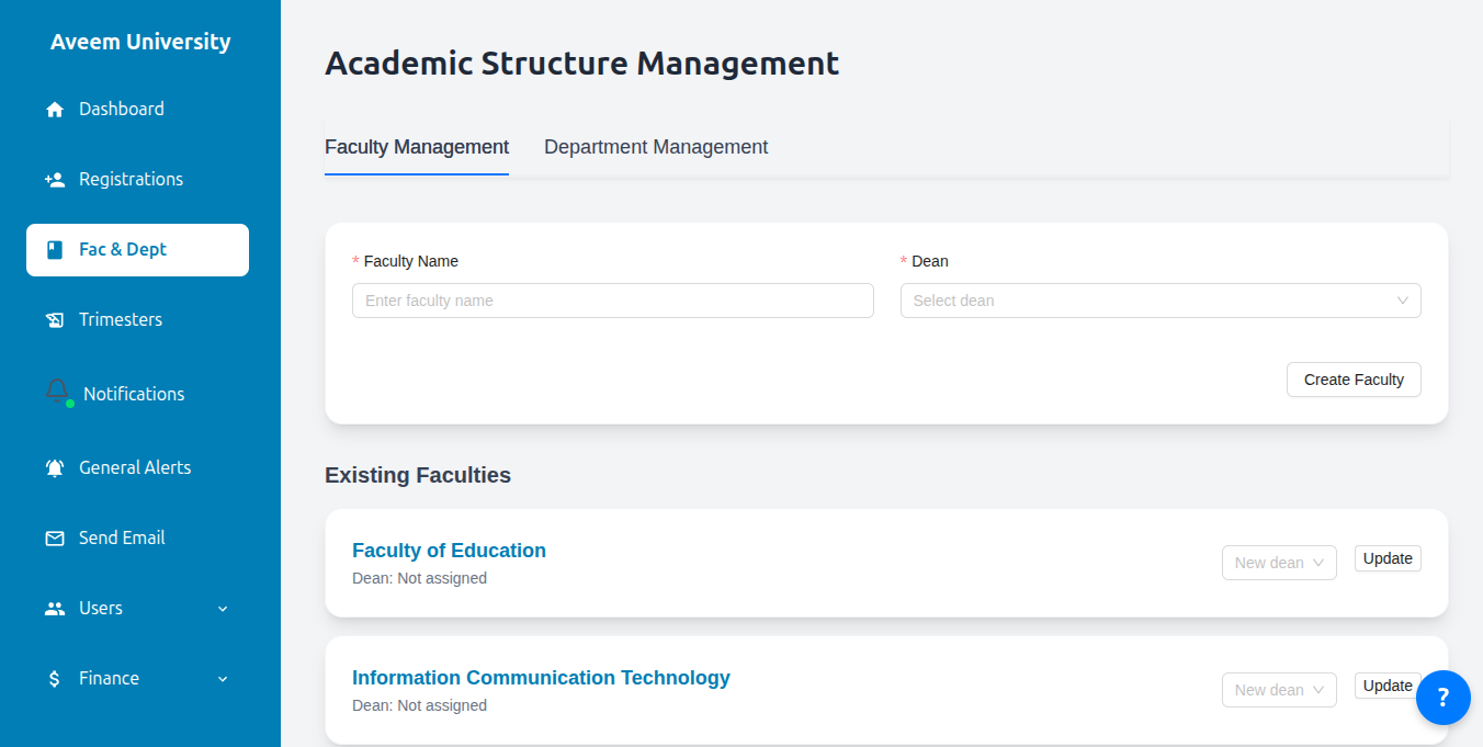 Aveem University System project card