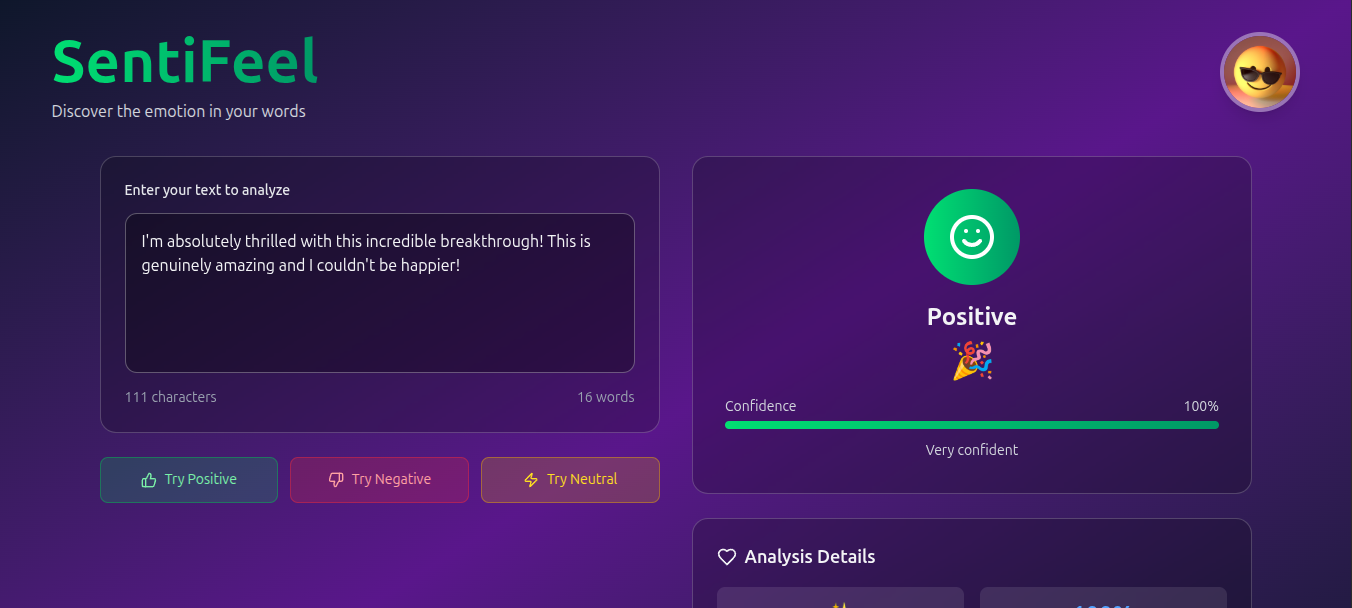 Sentifeel project card