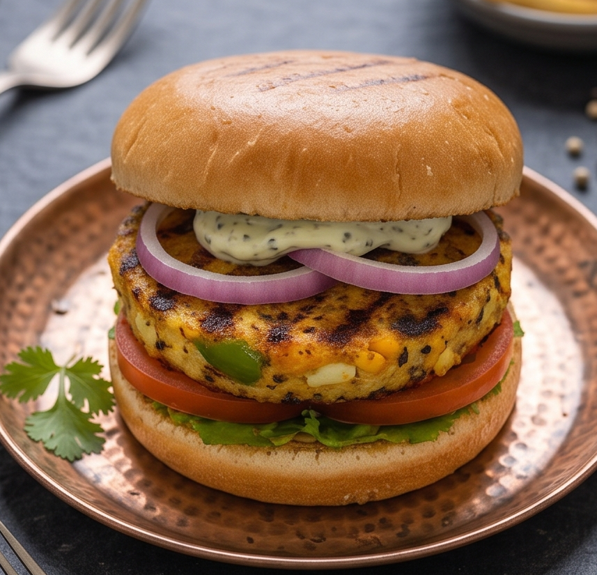 Desi Aloo Tikki Burger