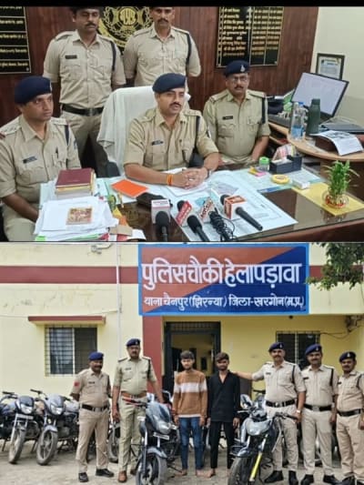 खरगोन पुलिस ने अंतरराज्यीय मोटरसाइकिल चोर गिरोह का किया पर्दाफाश, 10 लाख की 17 बाइक बरामद