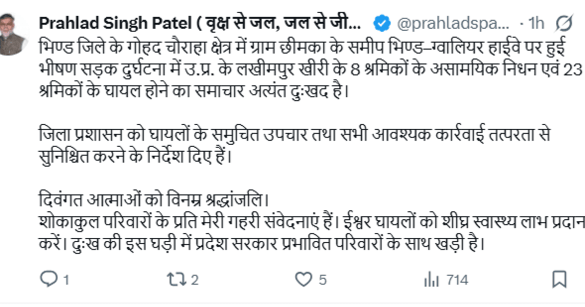 भिंड- पिकअप-डंपर की भिड़ंत में 8 मजदूरों की मौत, 23 घायल